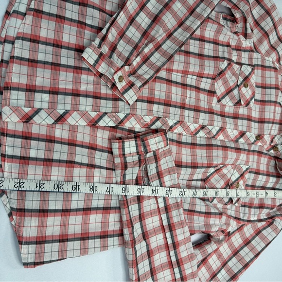 Plaid Button-Up Shirt - Red and White - Picture 5 of 6